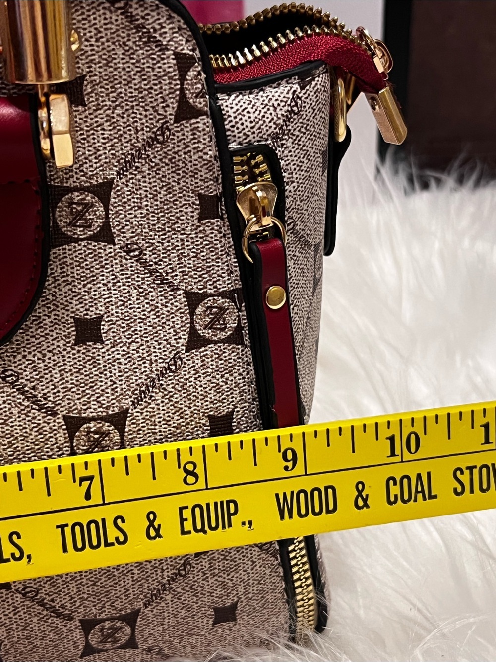 NWOT Red Patterned Top-Handle Satchel crossbody bag - Picture 11 of 12